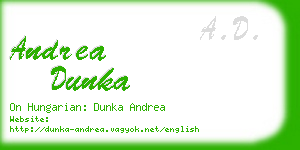 andrea dunka business card